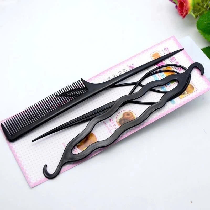 Bộ Dụng Cụ Tạo Kiểu Tóc 4 Món Đa Năng, Dụng Cụ Búi Tóc Nhanh Gọn Cho Nữ Và Bé Gái