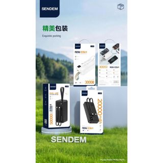 Pin dự phòng Sendem PK89 20000mAh TypeC PD 20W & USB-A QC 3.0 22.5W, Kèm 2 Cáp sạc ra