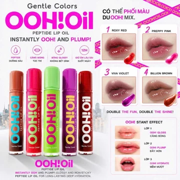 Dầu Dưỡng Môi Lip Oil Gentle Colors OOH OIL 7g – Căng Bóng, Dưỡng Ẩm, Hiệu Ứng Môi Mọng