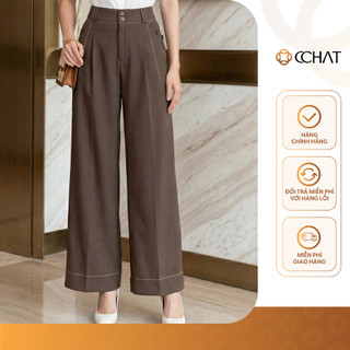 Quần Ống Rộng 𝐂𝐂𝐇𝐀𝐓 Dáng Suông Cạp Kiểu Rời Livia Chất Liệu Tuytsi Cao Cấp 16QDS2034ST