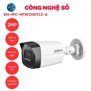 Camera Dahua DH-IPC-HFW1230TL2-A (2MP/IP/Thân Trụ/Hồng Ngoại/Mic) | Chính Hãng | Bảo Hành 24 Tháng