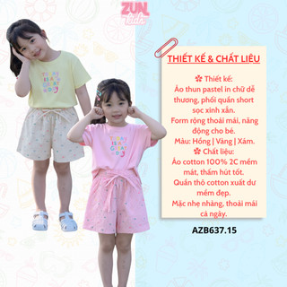 AZB637 - Bộ áo thun chữ today và quần cho bé gái