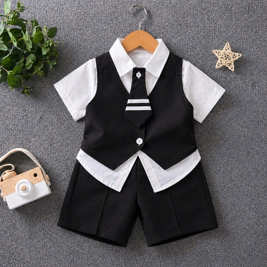 Bộ gile , yếm sang trọng lich sự cho bé trai