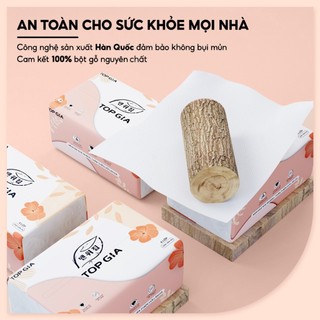 [KHĂN GIẤY KHỔ LỚN-SIÊU TIẾT KIỆM] Giấy ăn rút để bàn Top Gia, giấy sắc hạ cao cấp 4 lớp, dày dặn