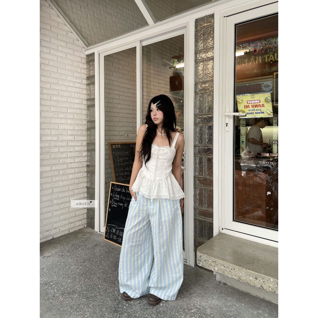 𝐃𝐚𝐦𝐢 𝐓𝐨𝐩 - Áo kiểu nữ, áo 2 dây xô hoa phối ren nhien.official NAS00036 | BigBuy360 - bigbuy360.vn
