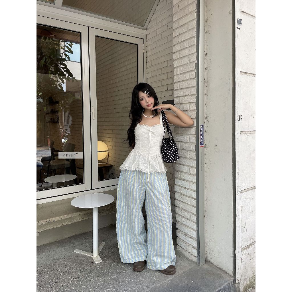 𝐃𝐚𝐦𝐢 𝐓𝐨𝐩 - Áo kiểu nữ, áo 2 dây xô hoa phối ren nhien.official NAS00036 | BigBuy360 - bigbuy360.vn