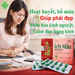 Viên uống Ích mẫu Kingphar, giúp hoạt huyết, bổ máu, điều kinh, giảm đau bụng kinh (Hộp 20 viên)