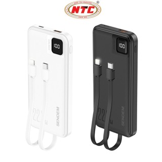 Sạc dự phòng Sendem PK88 10000mAh TypeC PD 20W & USB-A QC 3.0 22.5W, Kèm 2 Cáp sạc ra - Phụ Kiện Nhất Tín