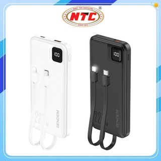 Pin dự phòng Sendem PK88 10000mAh TypeC PD 20W & USB-A QC 3.0 22.5W, Kèm 2 Cáp sạc ra