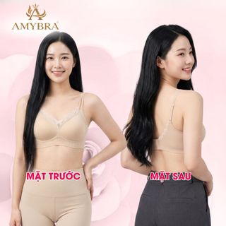 [ AMYBRA BST HÈ ] Áo Ngực Nữ Phối Ren Quyến Rũ – Áo Lót Nữ Không Gọng Su Đúc Mềm Mịn Nâng Đỡ Tự Nhiên AMYBRA A2606