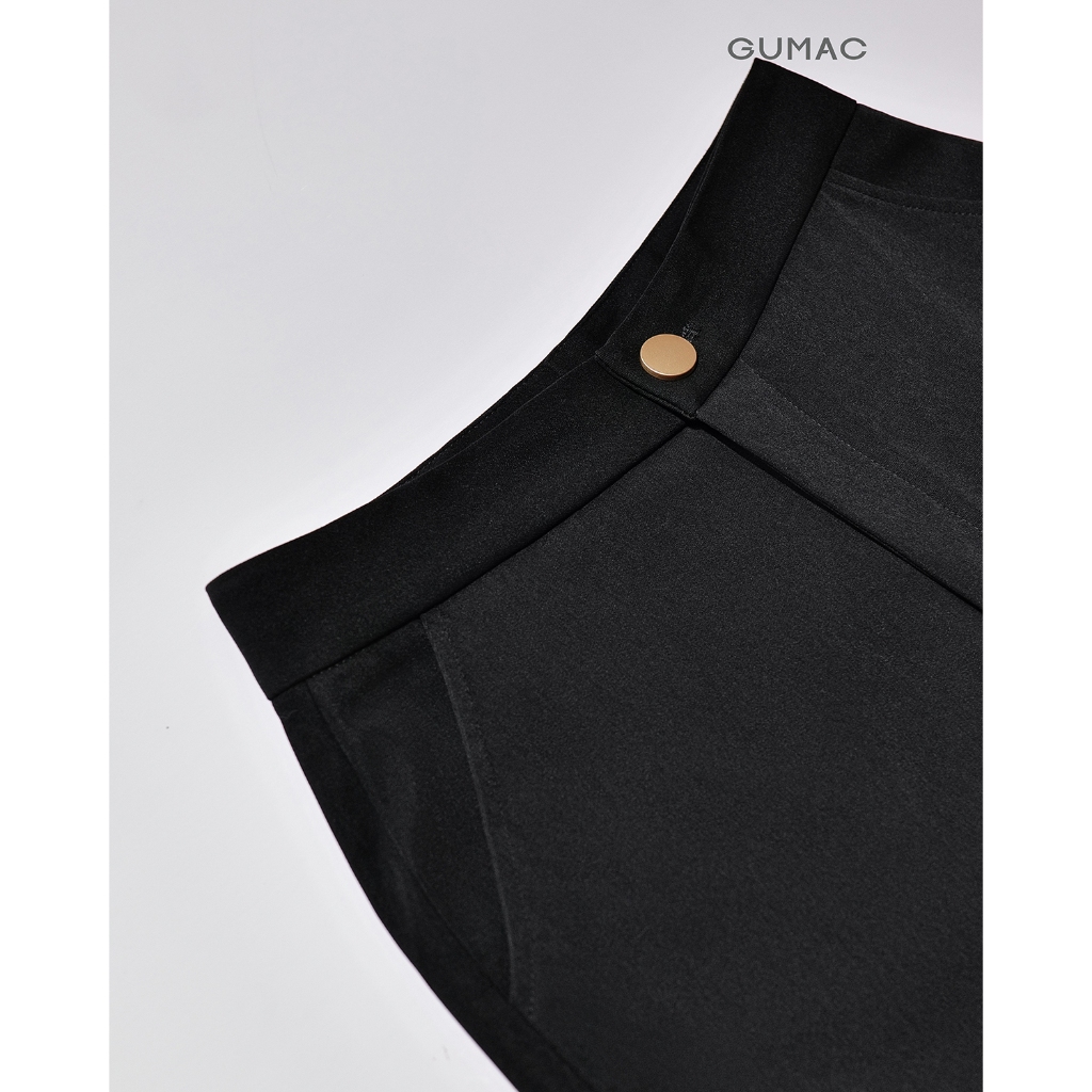 [Size S - XXL] Quần tây nữ ống loe GUMAC chiều dài 93cm quần có ủi li đính nút vàng LQG0413