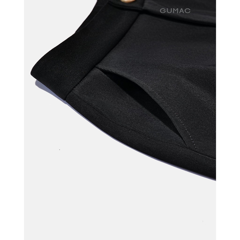 [Size S - XXL] Quần tây nữ ống loe GUMAC chiều dài 93cm quần có ủi li đính nút vàng LQG0413