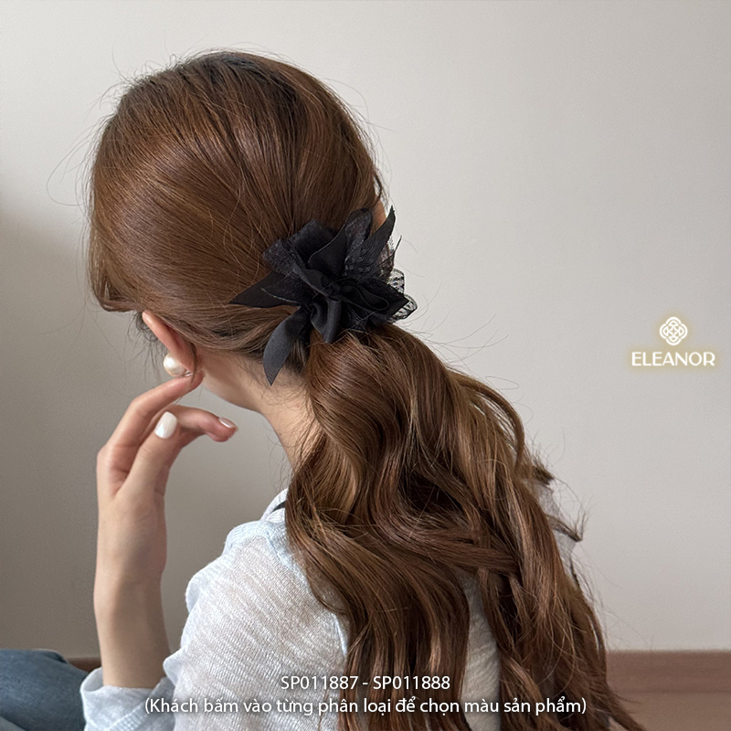 Dây buộc tóc nữ thun co dãn Eleanor Accessories hình nơ ren phụ kiện tóc chun buộc tóc 11887