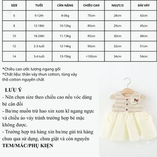 Váy bé gái sát nách kẻ sọc thời trang bé gái mùa hè phong cách Hàn D1346 Bí Ngô Nhỏ
