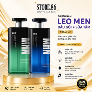 Combo Dầu Gội Sữa Tắm Nam LEO MEN OIL CONTROL 500ml | Sạch Thoáng, Hương Thơm Nam Tính