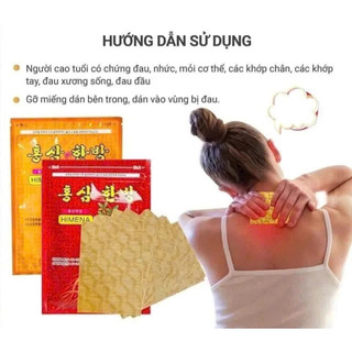 Gói Cao Dán Hồng Sâm Hàn Quốc Giảm Đau Nhanh, Hỗ Trợ Đau Nhức Xương Khớp. Gói 20 miếng