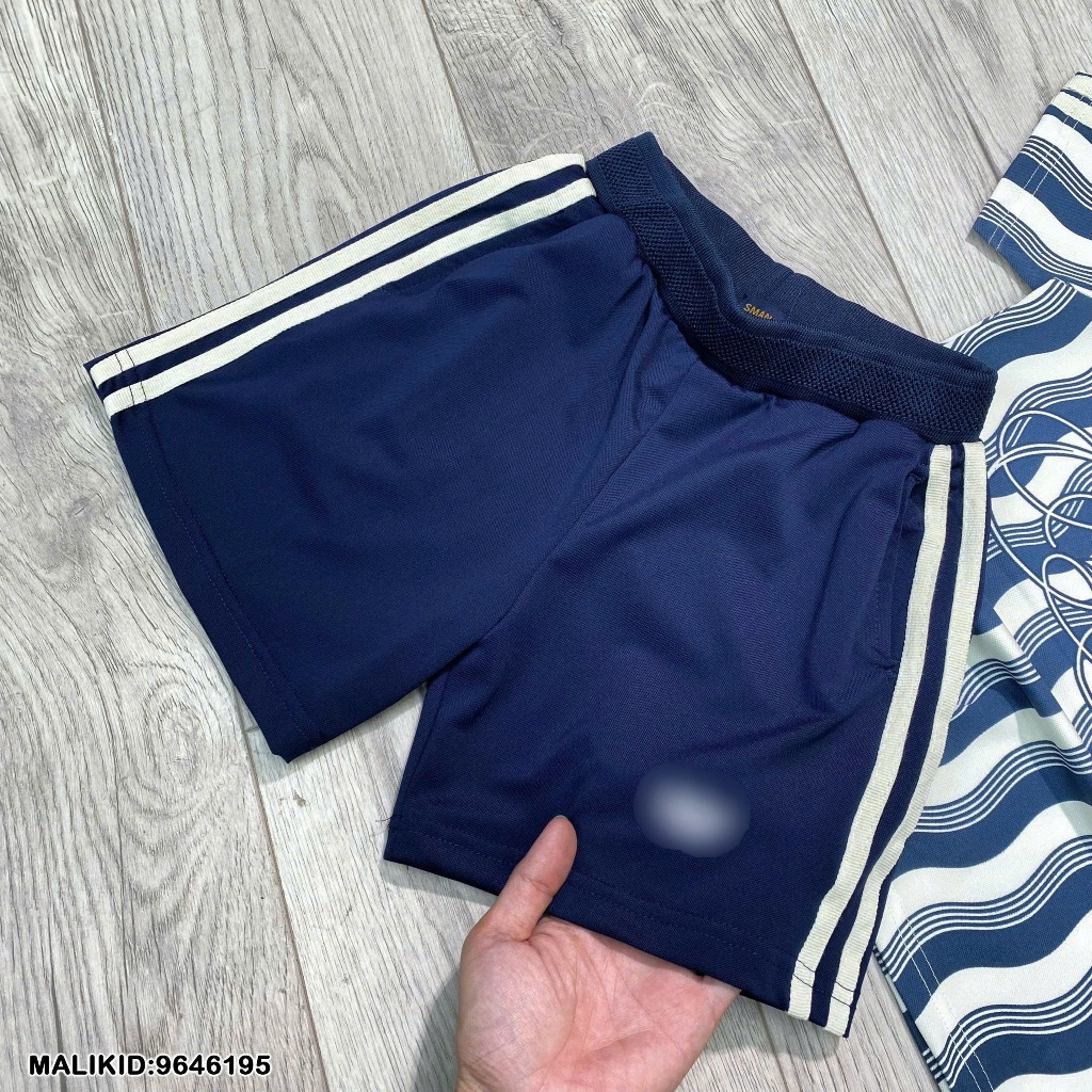 Bộ Cộc Thể Thao Bé Trai Họa Tiết Sọc Xanh Hot Hit_ Set Đồ Thể Thao Polo In Chữ Mới Nhất