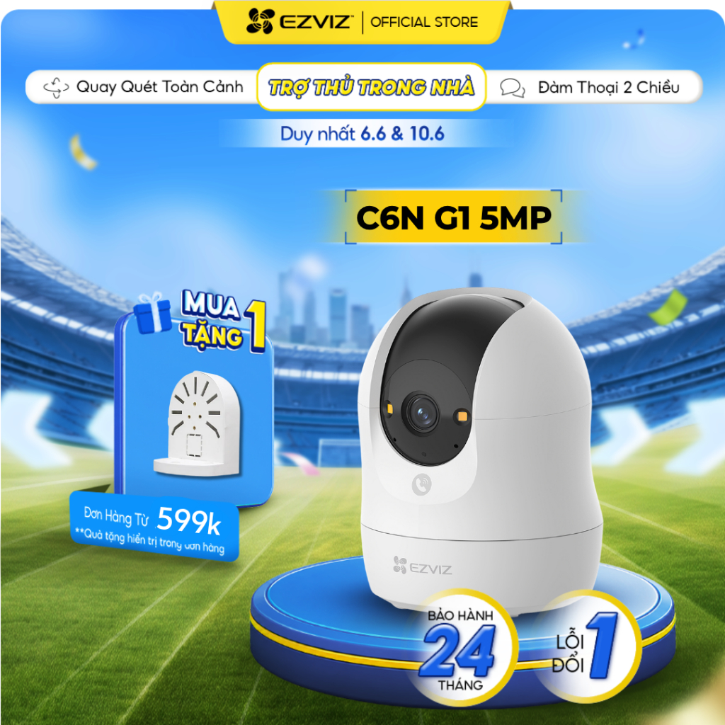 Camera WIFI EZVIZ C6N G1 5MP 3K - Góc siêu rộng, Nhận Diện Người, True, Chạm Gọi Nhanh, Đàm thoại hai chiều