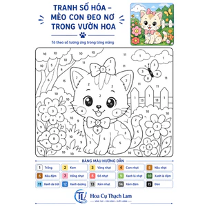 Bộ 10 Tranh Số Hóa Động Vật Dễ Thương Cho Bé Kèm Bảng Màu Hướng Dẫn Tô