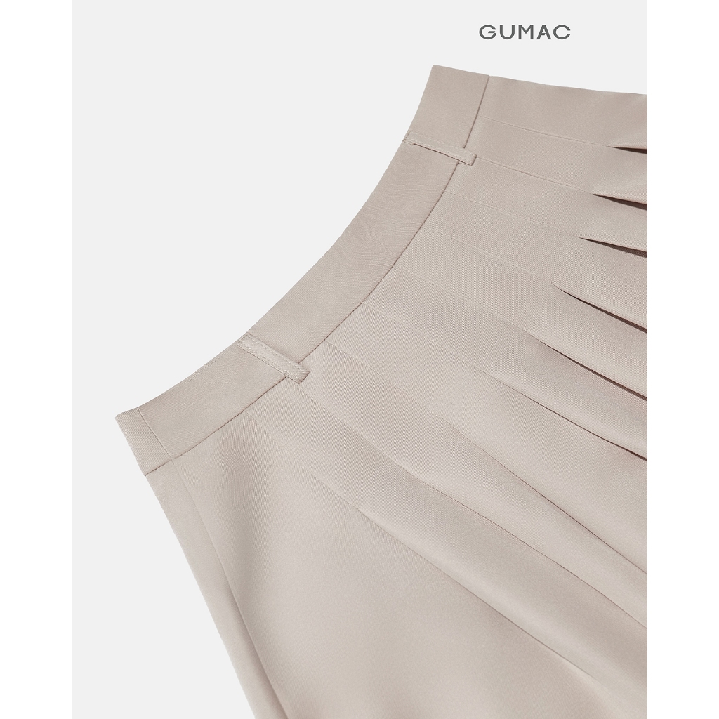 Chân Váy Nữ GUMAC Xếp Ly Eo Tạo Độ Xòe Tự Nhiên Dây Kéo Hông Tinh Tế VF12007