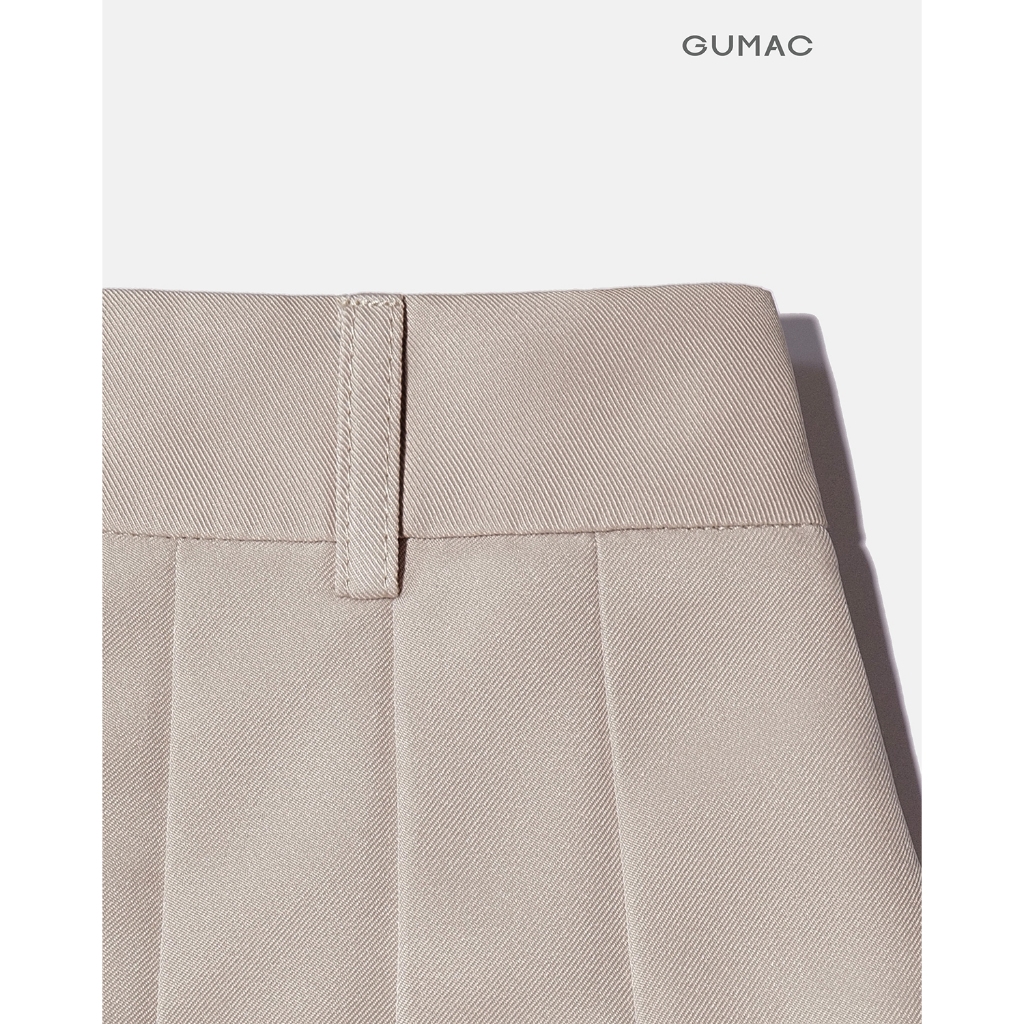 Chân Váy Nữ GUMAC Xếp Ly Eo Tạo Độ Xòe Tự Nhiên Dây Kéo Hông Tinh Tế VF12007