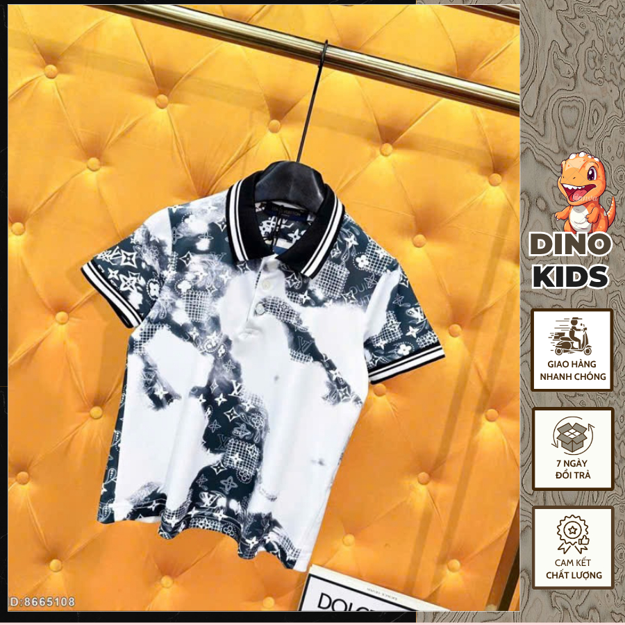 Áo Polo Bé Trai In Họa Tiết Loang Cực Chất_ Áo Polo Cho Bé Chất Cotton Co Dãn