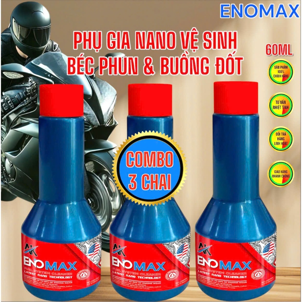 Combo 3 Chai Phụ Gia Vệ Sinh Béc Phun Và Buồng Đốt 60ml – Làm Sạch Kim Phun Xăng, Hỗ Trợ Giảm Hao Xăng, Vệ Sinh Hệ Thống