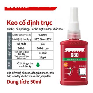 KEO LOC TITE 680 - Keo khóa ren, chống xoay siêu bền, hàng chuẩn