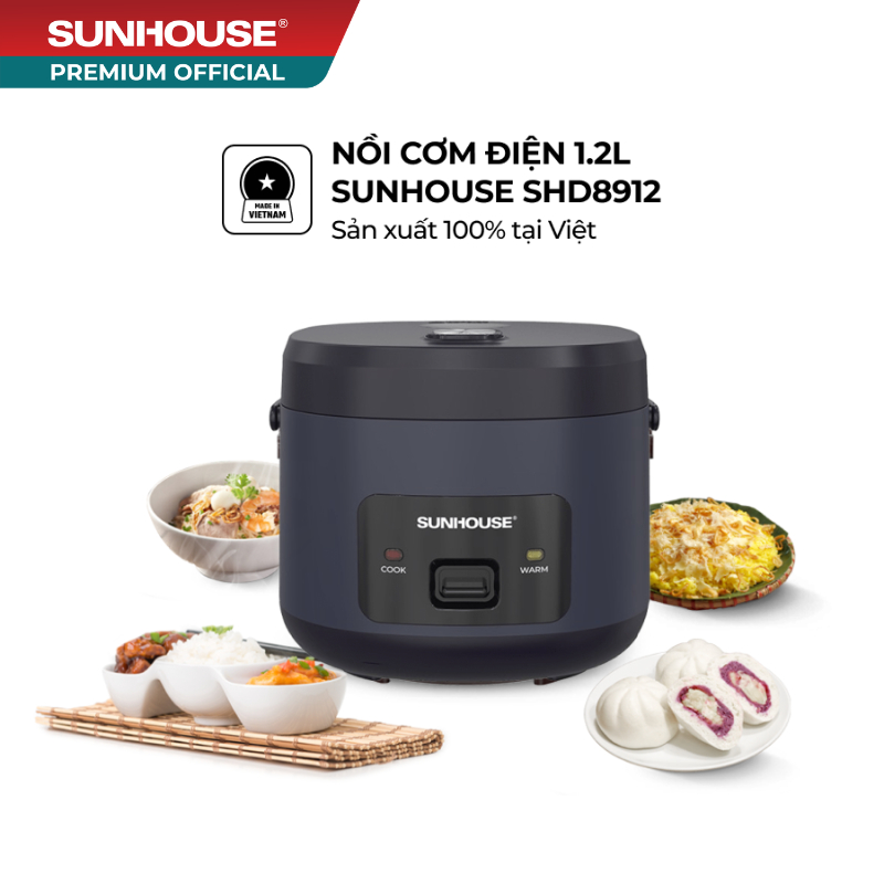 Nồi cơm điện 1.2L Sunhouse SHD8219 - Chống dính Ceramic 2 lớp bền bỉ