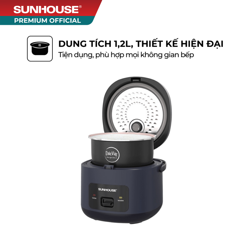 Nồi cơm điện 1.2L Sunhouse SHD8219 - Chống dính Ceramic 2 lớp bền bỉ