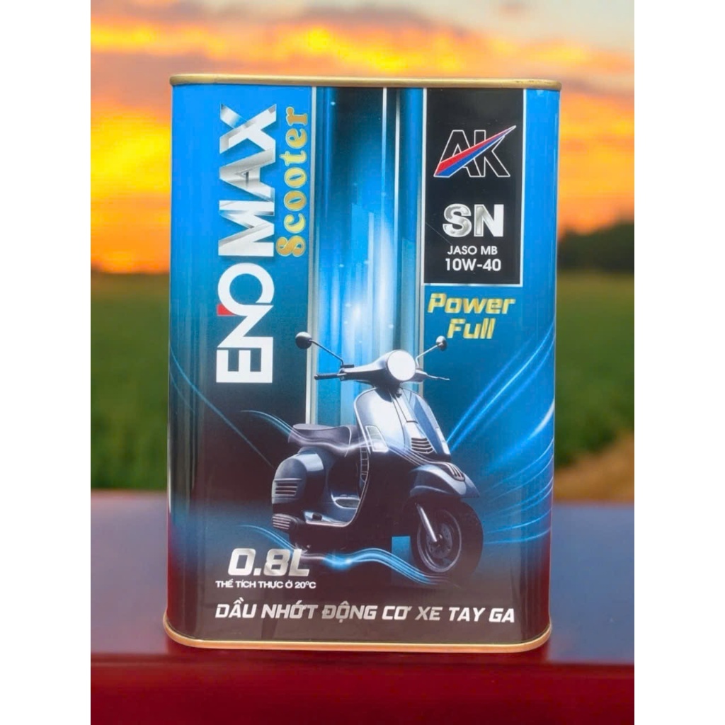 Dầu Nhớt Xe Tay Ga AK LUBE ENOMAX Scooter 10W40 API SN 0.8L – Nhớt 4T Cho Xe Ga Giúp Máy Êm, Giảm Hao Mòn, Tiết Kiệm Nhi
