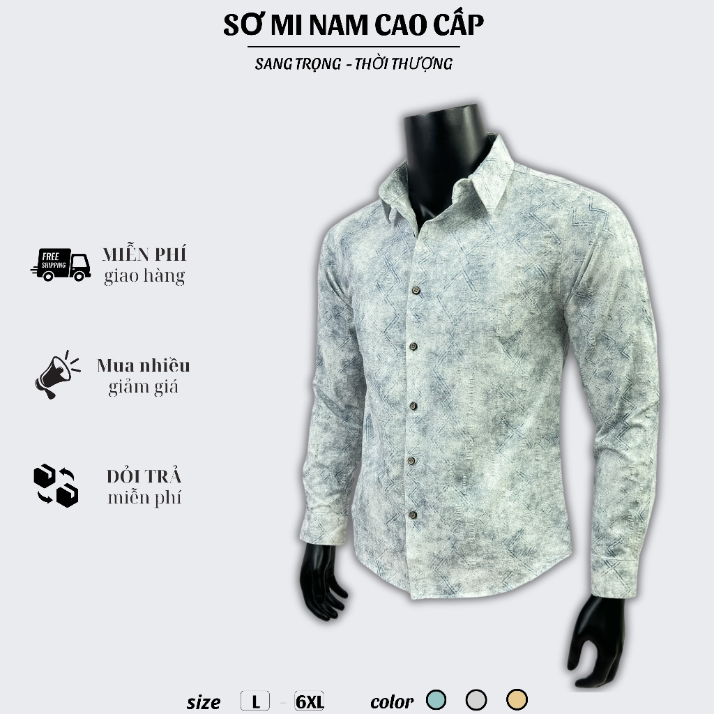 Sơ Mi Nam Vải Cotton Wash Hàn Quốc Cao Cấp Thấm Hút Mồ Hôi Sang Trọng 01