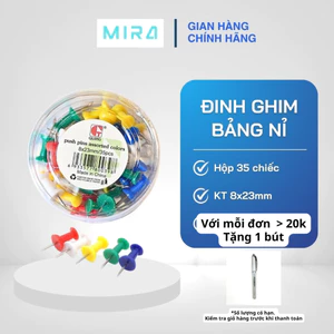 Set 70 Chiếc Đinh Ghim Mũ Nhựa, Đinh Ghim Bảng Nỉ Trộn Màu [QC-23M], Kích Thước 8*23mm Tiện Dụng