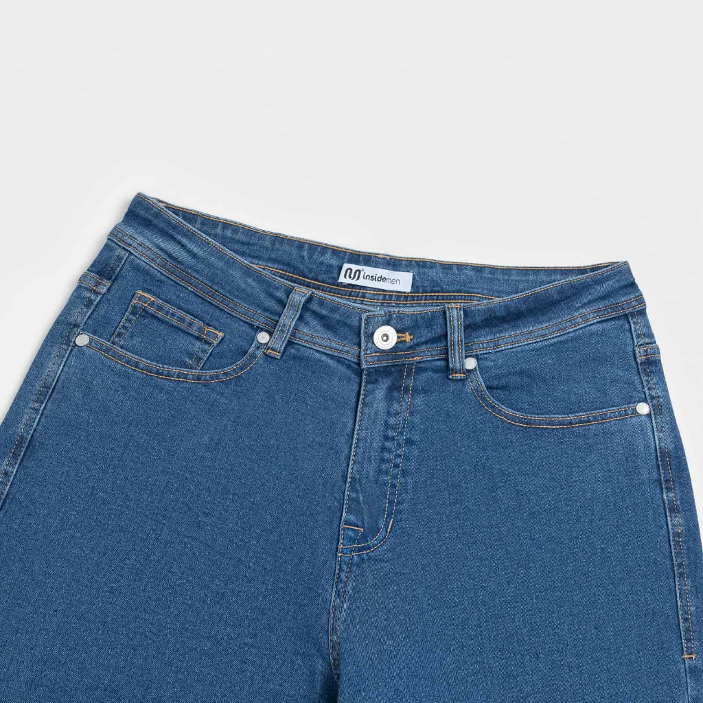 Quần Jeans Nam Hiệu Ứng Giặt Mài Insidemen Dáng Suông Regular Fit Phong Cách Đường Phố IJN001M0H0