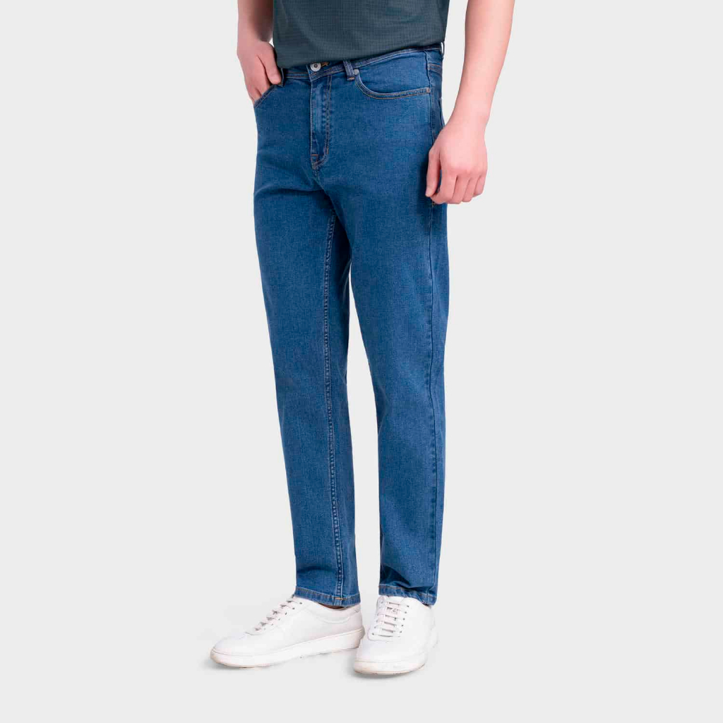 Quần Jeans Nam Hiệu Ứng Giặt Mài Insidemen Dáng Suông Regular Fit Phong Cách Đường Phố IJN001M0H0