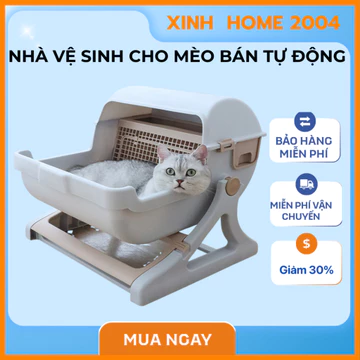 NHÀ VỆ SINH CHO MÈO, BỒN VỆ SINH CHO MÈO BÁN TỰ ĐỘNG DỄ DÀNG DỌN VỆ SINH, THAY CÁT- BỒN CÁT MÈO PHÙ HỢP MỌI LOẠI CÁT