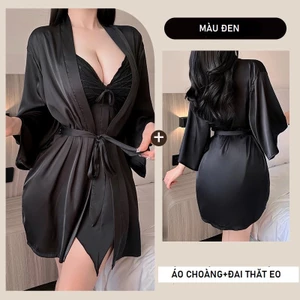 Áo Choàng Ngủ Áo Choàng Lụa Sexy Gợi Cảm Nhiều Màu Kèm Đai Thắt Eo
