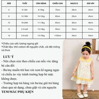 Váy bé gái dáng chữ A chấm bi to sắc màu tone vàng thời  trang bé gái phong cách Hàn D1345