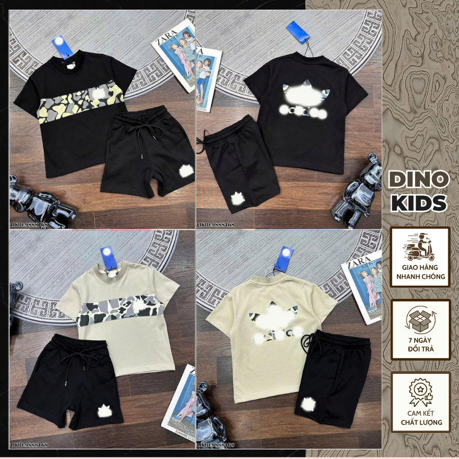 Bộ Hè Thể Thao Bé Trai In Họa Tiết Loang Ngực Áo Siêu Đẹp_ Set Đồ Thể Thao Cho Bé Chất Cotton Cao Cấp