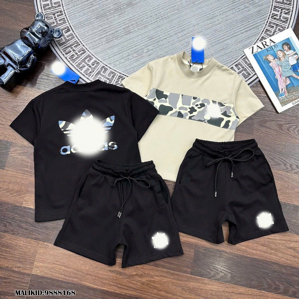 Bộ Hè Thể Thao Bé Trai In Họa Tiết Loang Ngực Áo Siêu Đẹp_ Set Đồ Thể Thao Cho Bé Chất Cotton Cao Cấp