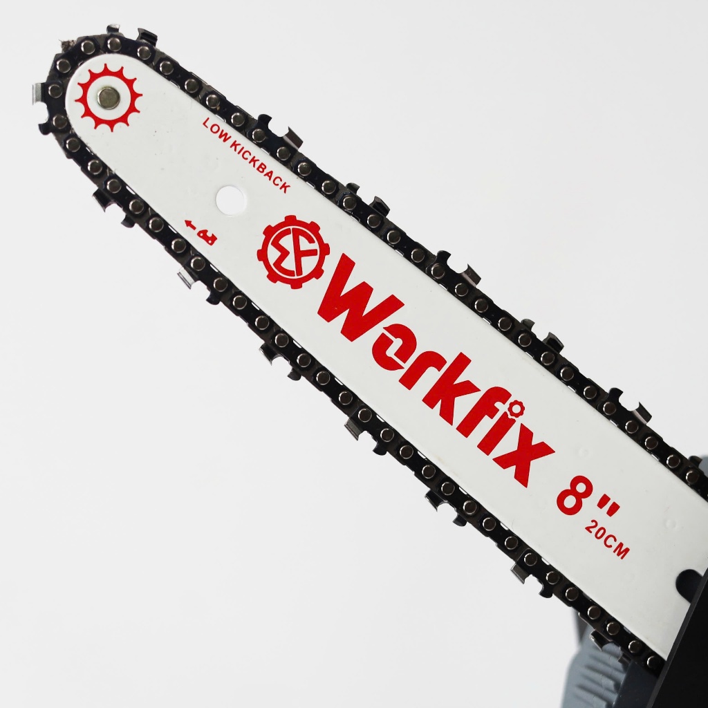 Máy cưa xích dùng pin Workfix WF-CS0801BL, Lam xích dài 8inch, Tra nhớt tự động - Chân pin phổ thông