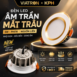 Đèn Led Âm Trần Đế Đúc (Nguồn Liền) 5W Phi 76 | Đèn Âm Trần Downlight | Ánh Sáng 3 Màu | BH 3 Năm