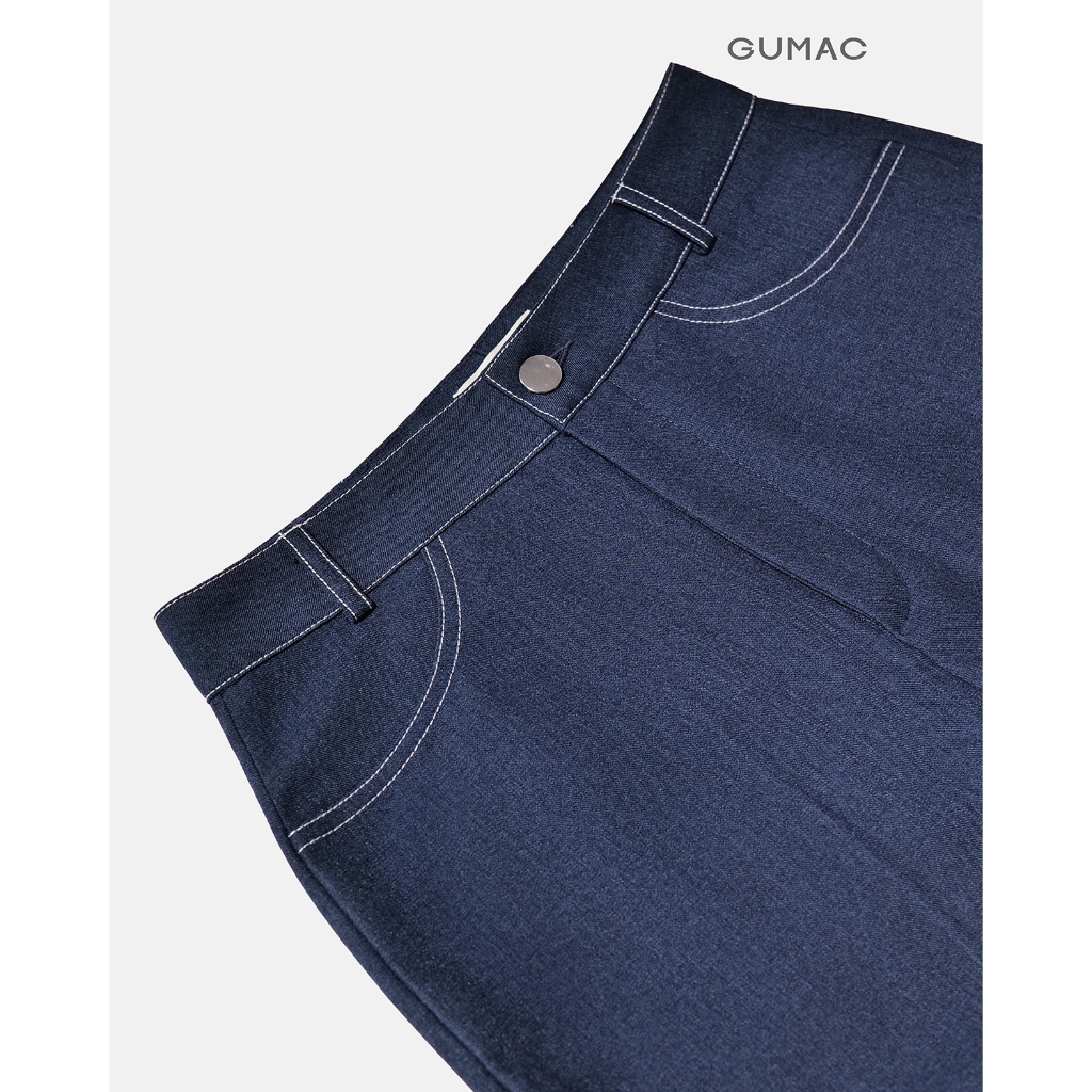 Quần Tây Nữ GUMAC Form Ống Loe Nhẹ Đường Diễu Chỉ Tinh Tế Thanh Lịch Tôn Dáng QG04014
