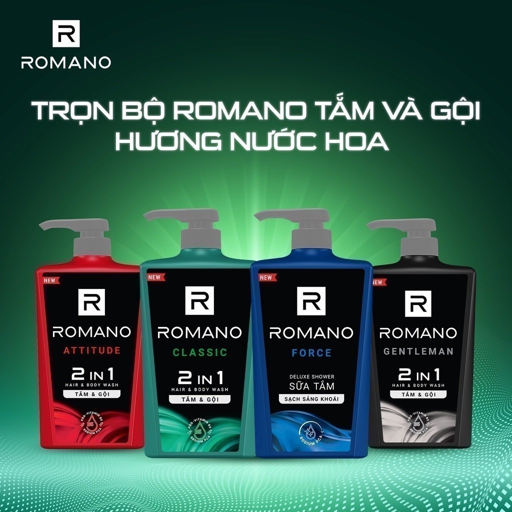[SVIP] Dầu gội nam Romano sạch gàu / hương nước hoa / Gen Z 610g / 650g / 900g