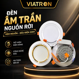 Đèn Led Âm Trần Đế Đúc 7W 9W 12W NGUỒN RỜI Phi 90-110, Đèn Downlight Âm Trần Ánh sáng trắng/ 3 màu