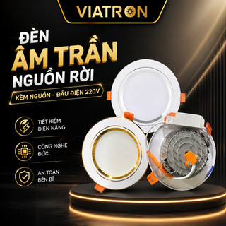 Đèn Led Âm Trần Đế Đúc 7W 9W 12W NGUỒN RỜI Phi 90-110, Đèn Downlight Âm Trần Ánh sáng trắng/ 3 màu