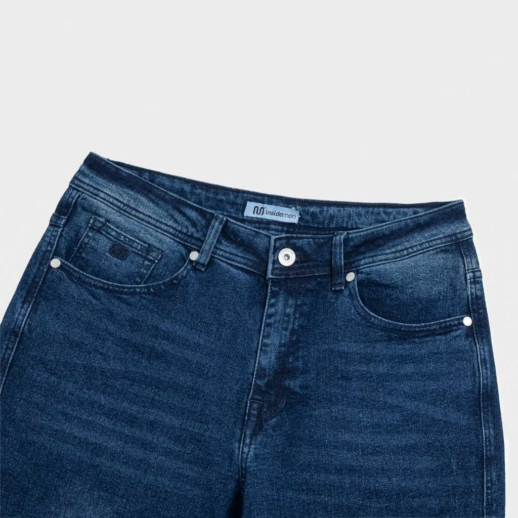 Quần jeans nam Hiệu Ứng Giặt Mài INSIDEMEN Regular Fit thoải mái tôn dáng mềm mại thấm hút tốt IJN002M0H0