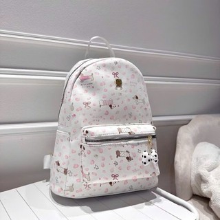 Balo nữ dễ thương đi học họa tiết chó mèo da PU chống nước nhẹ tênh MIE BAG