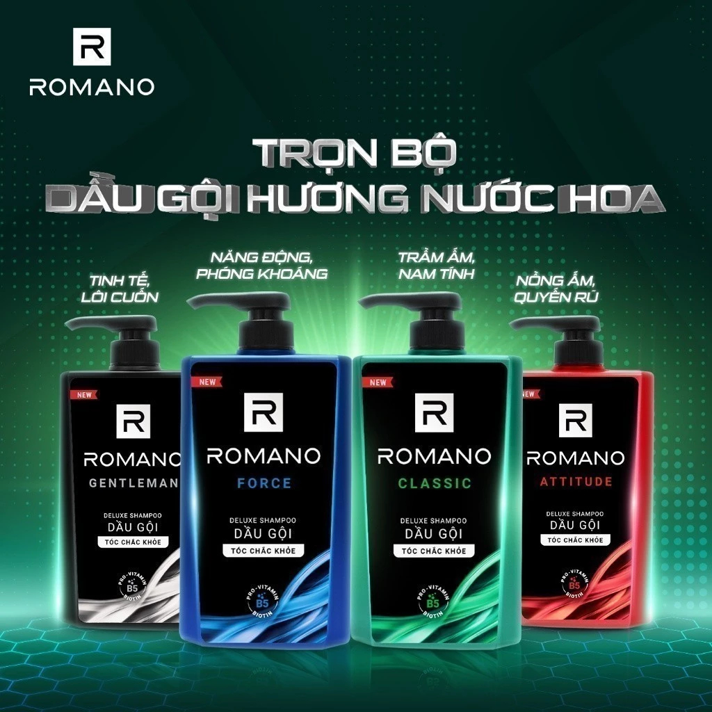 [SVIP] Dầu gội nam Romano sạch gàu / hương nước hoa / Gen Z 610g / 650g / 900g