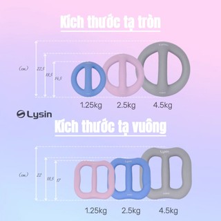 Tạ Đơn Lysin 4,5kg/quả Dáng Tròn Chống Trượt Cho Nữ Tập Fitness, tập tại nhà
